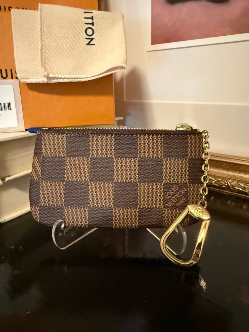 AUTH Louis Vuitton Damier Ebene Key Pouch - Picture 2 of 10